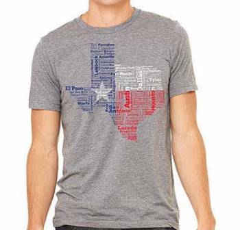 Gray Texas Cities T-Shirt