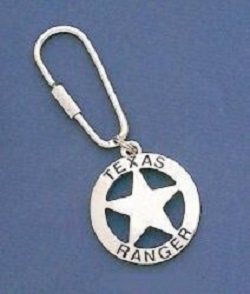 Silver Finish Texas Ranger Key Tag