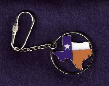 Round Key Tag in the shape of Texas