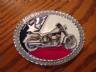 Oval Texas Flag Belt Buckle with Motorcycle