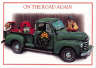 Santa polishing pickup Christmas Card