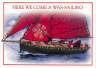 Santa in sailboat Christmas Card