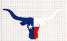 Texas flag in the shape of a Steer Head Bumper Decal