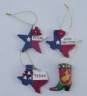 Four Piece Texas Christmas Ornament Set