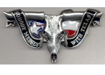 Nobody Messes With Texas Belt Buckle