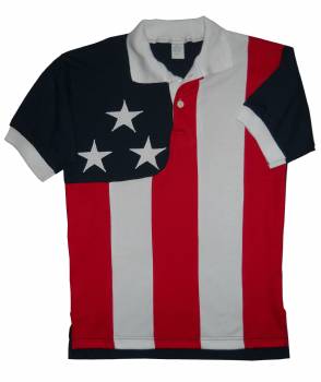 American Flag Golf Shirt in USA Flag Clothing - STxOP