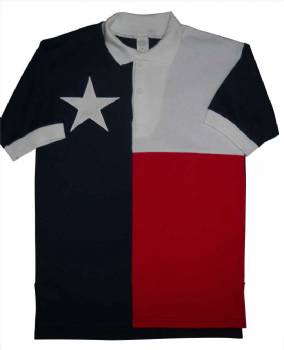 Texas Flag Golf Shirt; Adult