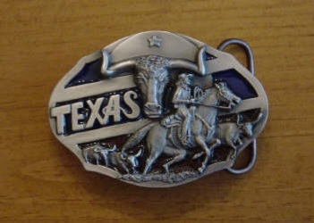 Texas Horse and Steer Belt Buckle