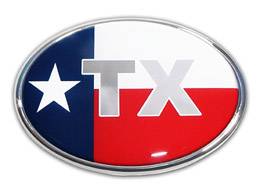 Texas Flag Oval Chrome Emblem